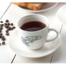 Haonai 2015hot sales!white ceramic coffee cup and saucer